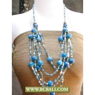 Blue Stone mix Beaded Fashion Necklace